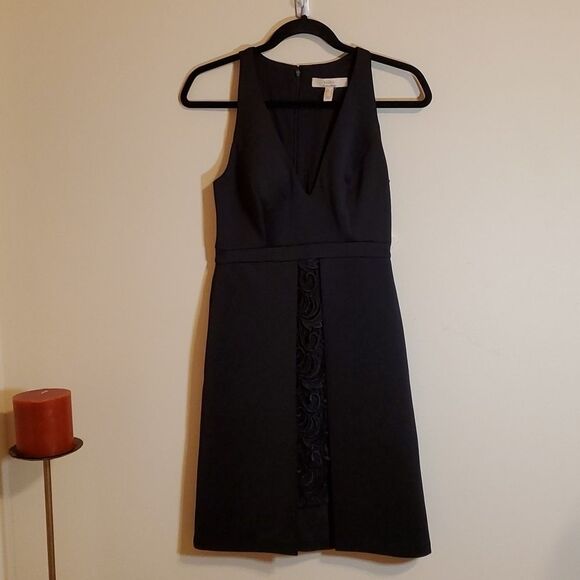 NWT Aidan Mattox Black Scuba and Lace Cocktail Dress size 0 - Picture 4 of 16